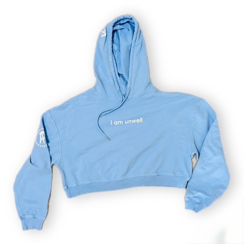 Call Her Daddy "I Am Unwell" Cropped Hoodie - Baby Blue Barstool Merch